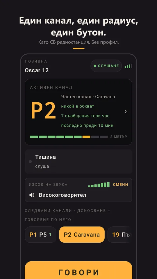 Радиото на частния канал Caravana, в режим на слушане