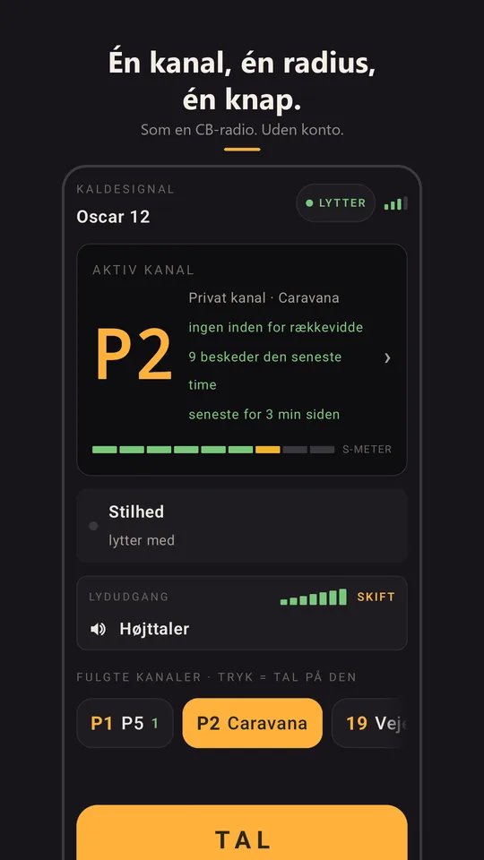 Radioen på den private kanal Caravana, lytter