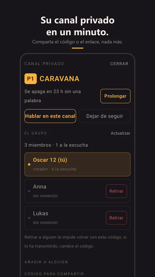 El canal privado Caravana con su grupo