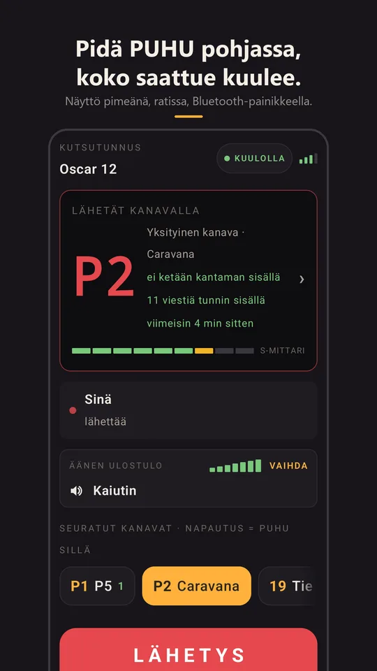 Lähetys yksityisellä Caravana-kanavalla