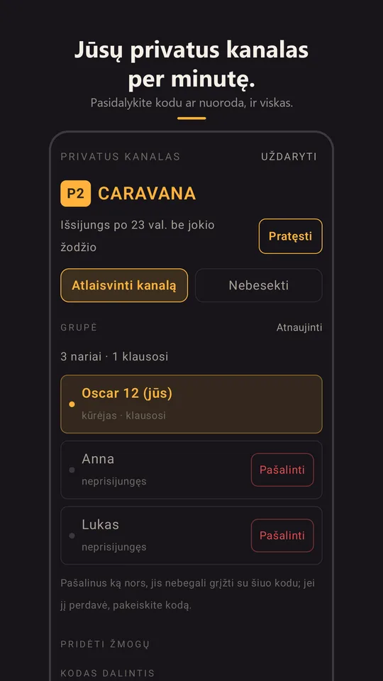 Privatus kanalas Caravana su savo grupe