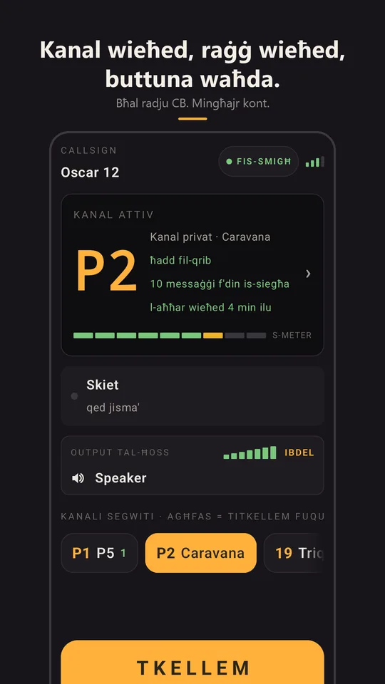 Ir-radju fuq il-kanal privat Caravana, fis-smigħ