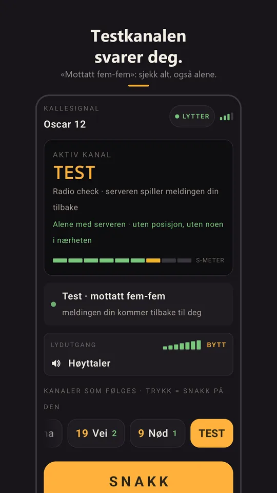 Radio check som svarer mottatt fem-fem