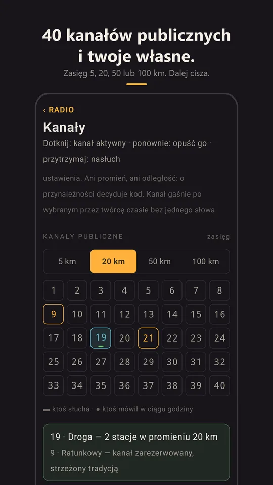 Siatka 40 kanałów i zasięg