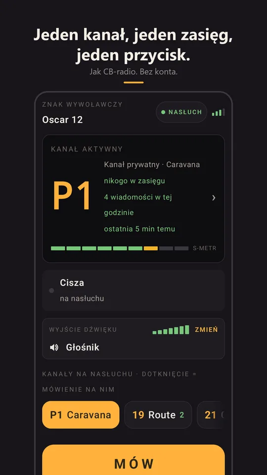 Radio na kanale prywatnym Caravana, na nasłuchu