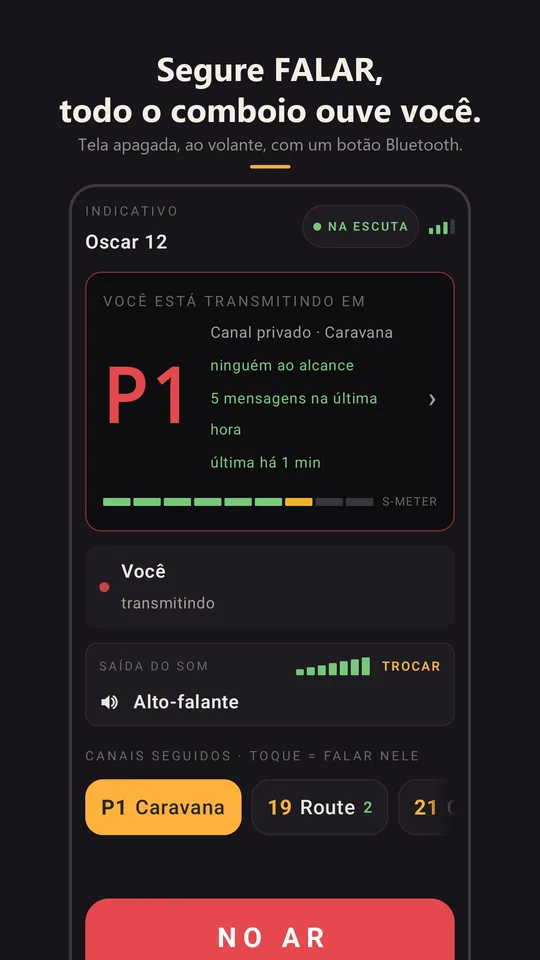 Transmissão no canal privado Caravana